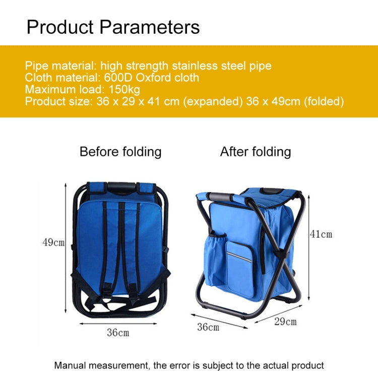 Avtoit | Outdoor portable foldable camping chair lightweight fishing beach chair stainless steel tube folding chair with cooler bag (Green)