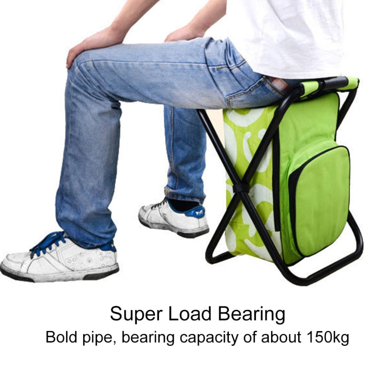 Avtoit | Outdoor portable foldable camping chair lightweight fishing beach chair stainless steel tube folding chair with cooler bag (Green)