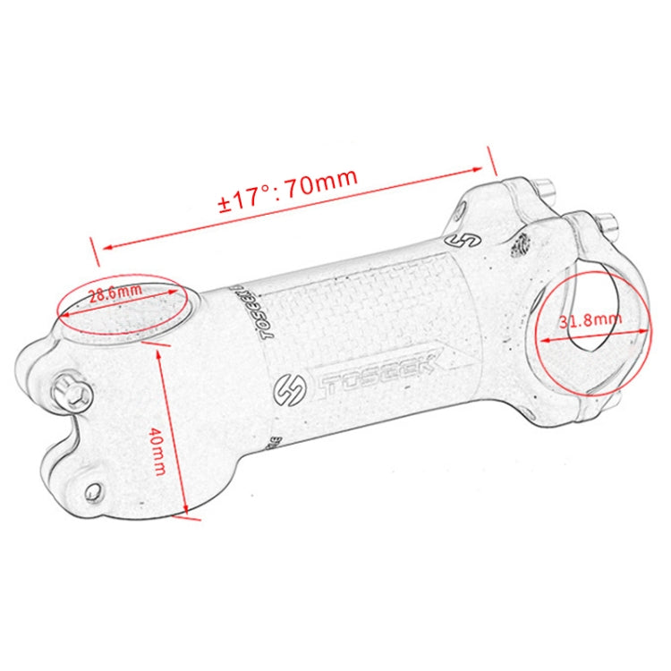 Avtoit | TOSEEK Street Mountain Bike Ultra-light Handlebar Stem Raiser Faucet, Size: 17 Degrees, 70mm (Matte)