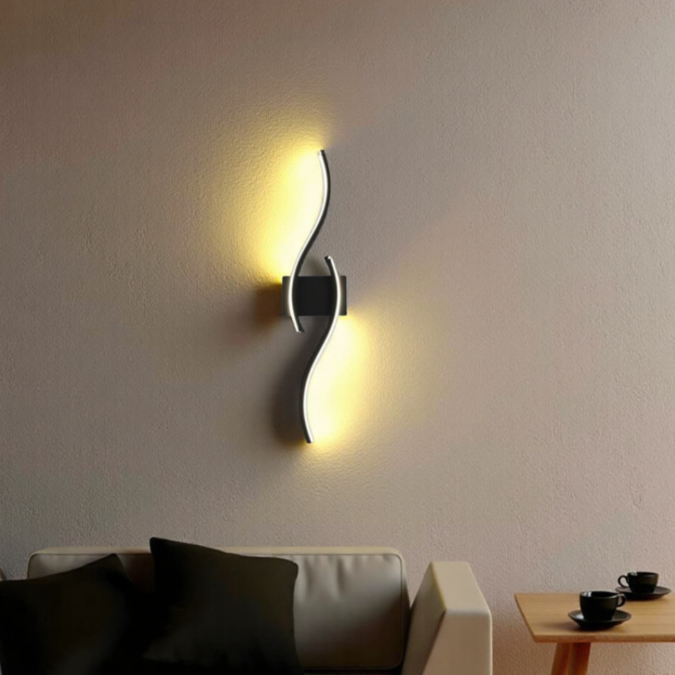 Avtoit | Minimalist Black LED Wall Lamp – Modern Remote-Controlled Ambient Light