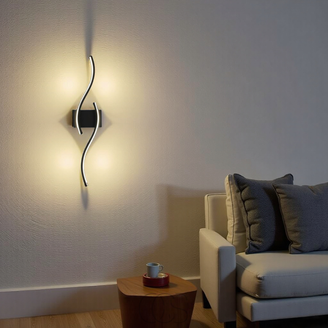 Avtoit | Minimalist Black LED Wall Lamp – Modern Remote-Controlled Ambient Light