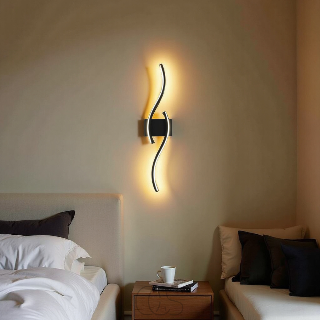 Avtoit | Minimalist Black LED Wall Lamp – Modern Remote-Controlled Ambient Light