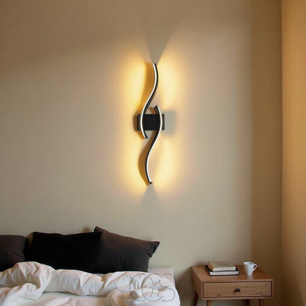 Avtoit | Minimalist Black LED Wall Lamp – Modern Remote-Controlled Ambient Light