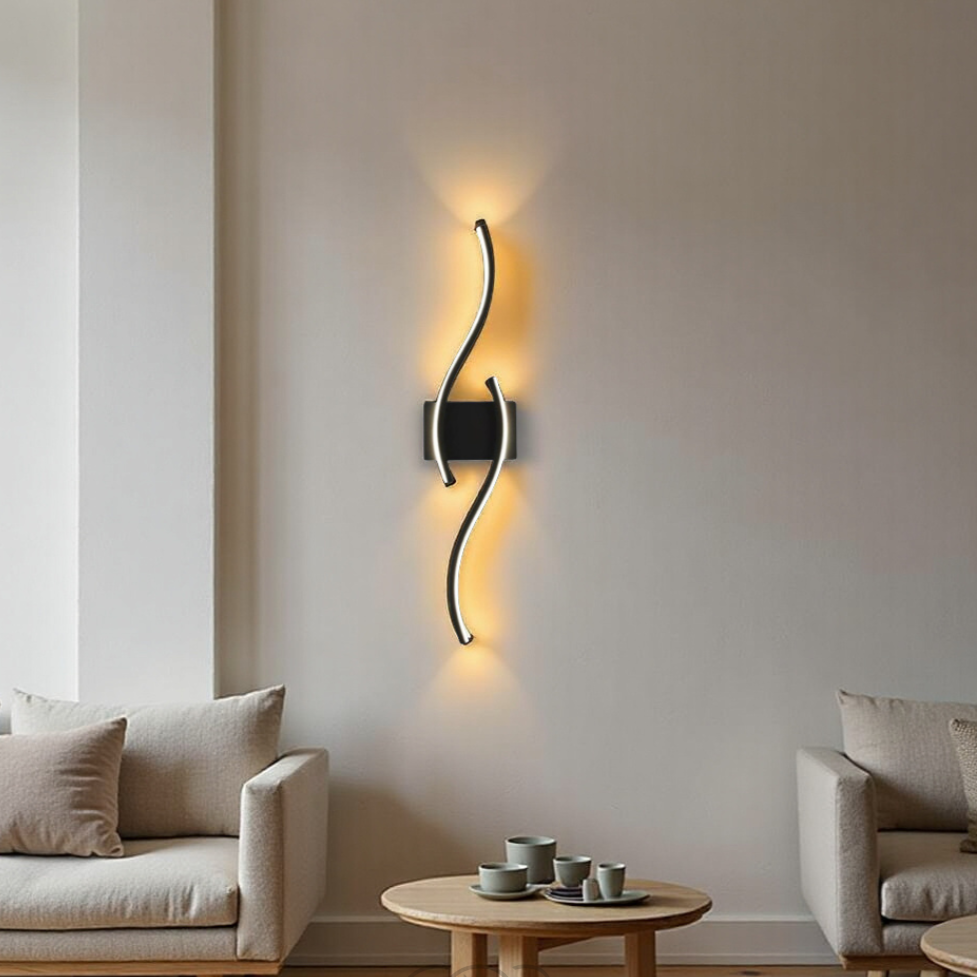 Avtoit | Minimalist Black LED Wall Lamp – Modern Remote-Controlled Ambient Light