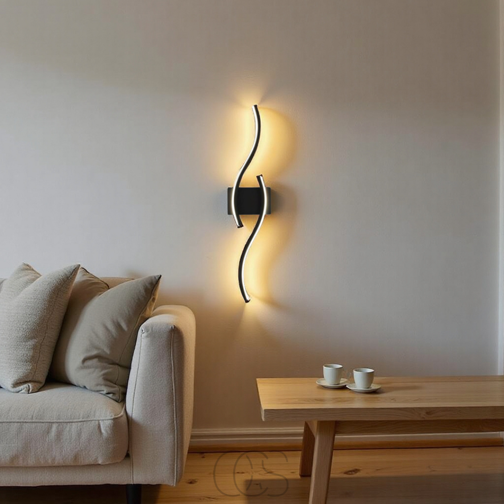 Avtoit | Minimalist Black LED Wall Lamp – Modern Remote-Controlled Ambient Light