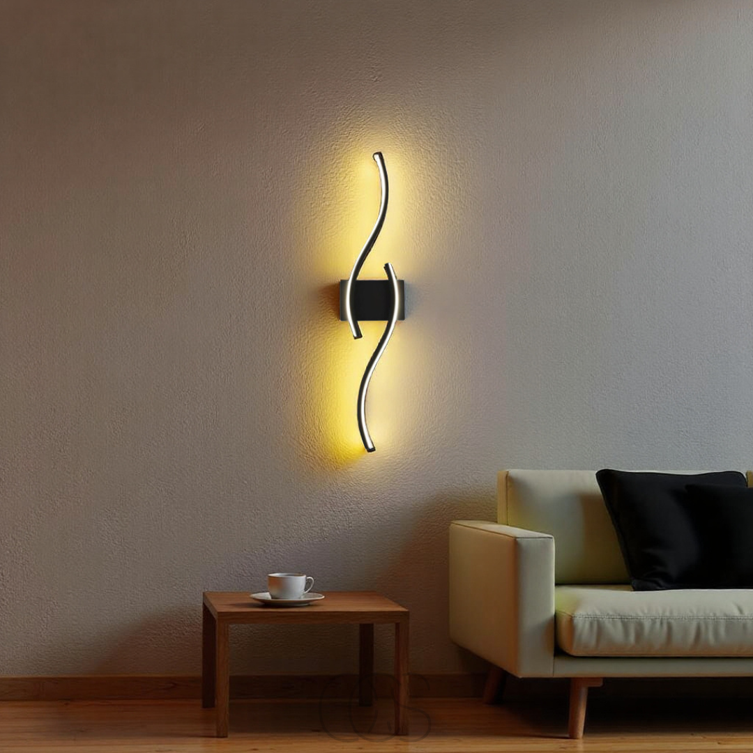 Avtoit | Minimalist Black LED Wall Lamp – Modern Remote-Controlled Ambient Light