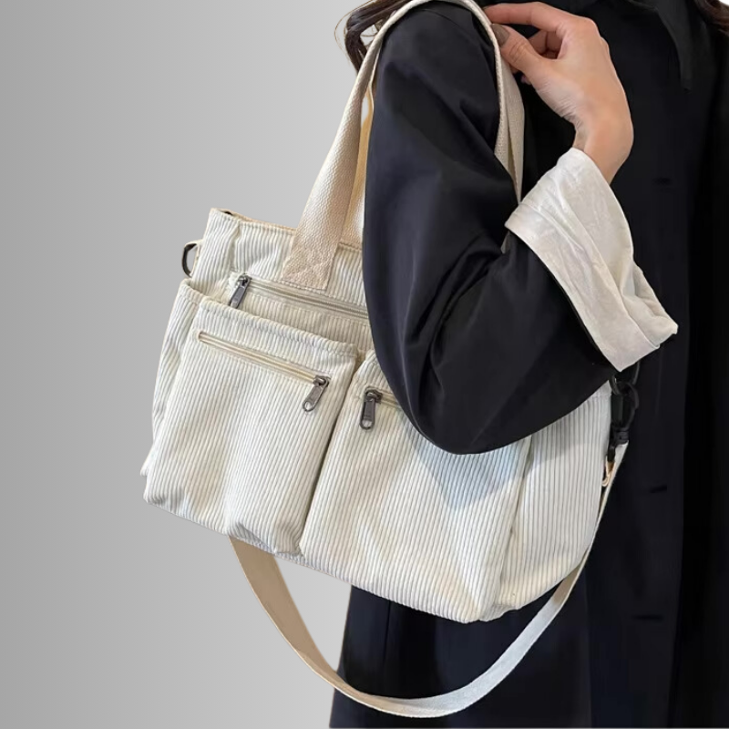 Avtoit | Urban Cord Tote Stylish Corduroy Shoulder Bag – Spacious, Lightweight & Functional Everyday Tote