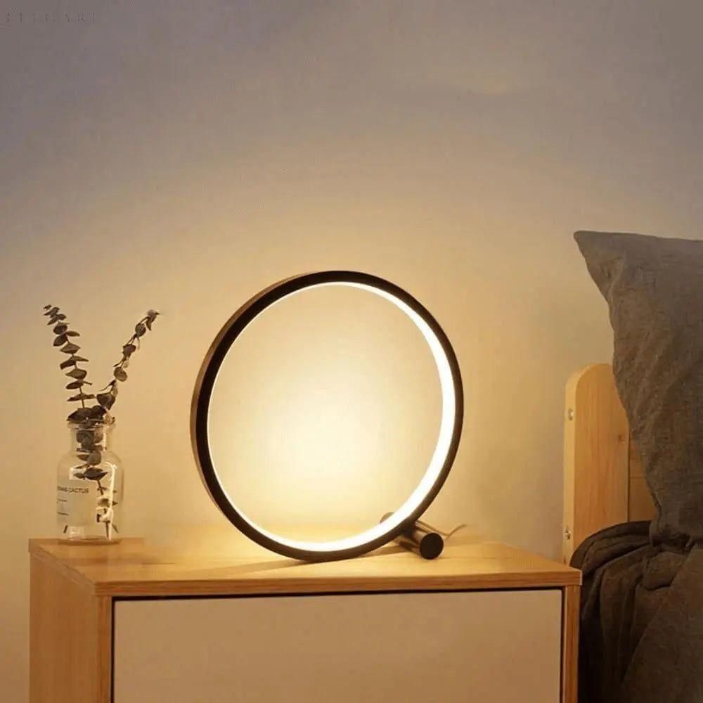 Avtoit | Modern Minimalist Dimmable LED Ring Desk Lamp – Touch Control & Warm Ambient Lighting