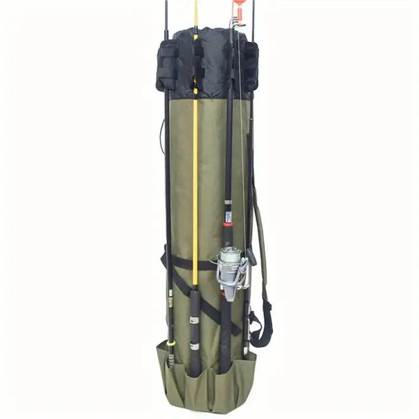 Avtoit | Fishing Rod Carry Bag – Foldable, Lightweight & Durable Storage with 5-Rod Capacity (Army Green)