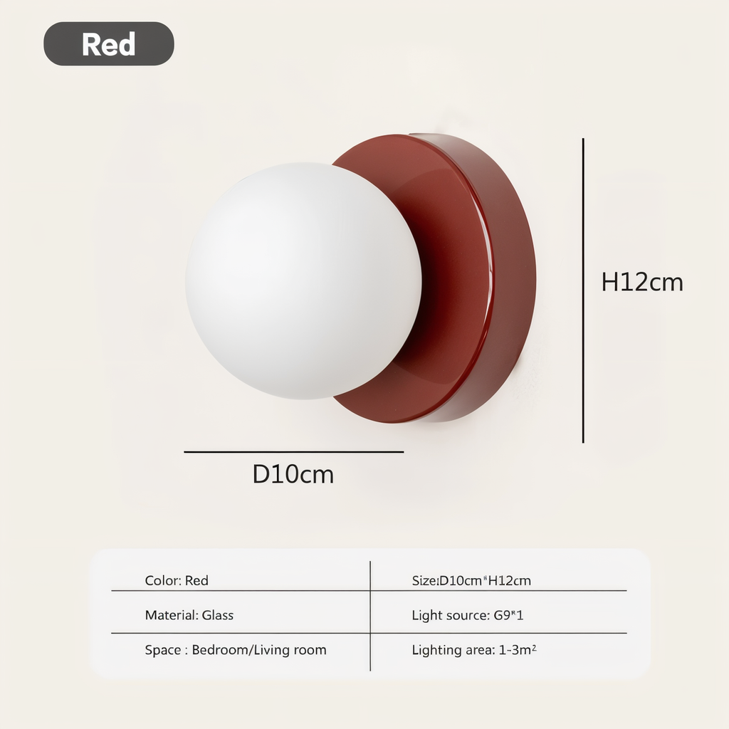 Avtoit | PearlPop Wall Light – White Glass Orb LED Wall Sconce for Modern Interiors
