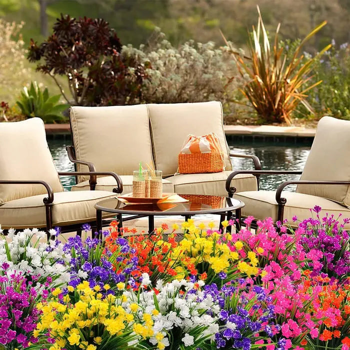 Avtoit | Low-maintenance artificial outdoor flowers – Realistic and UV-resistant (7-pack)