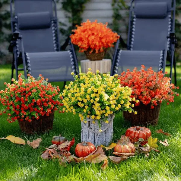 Avtoit | Low-maintenance artificial outdoor flowers – Realistic and UV-resistant (7-pack)