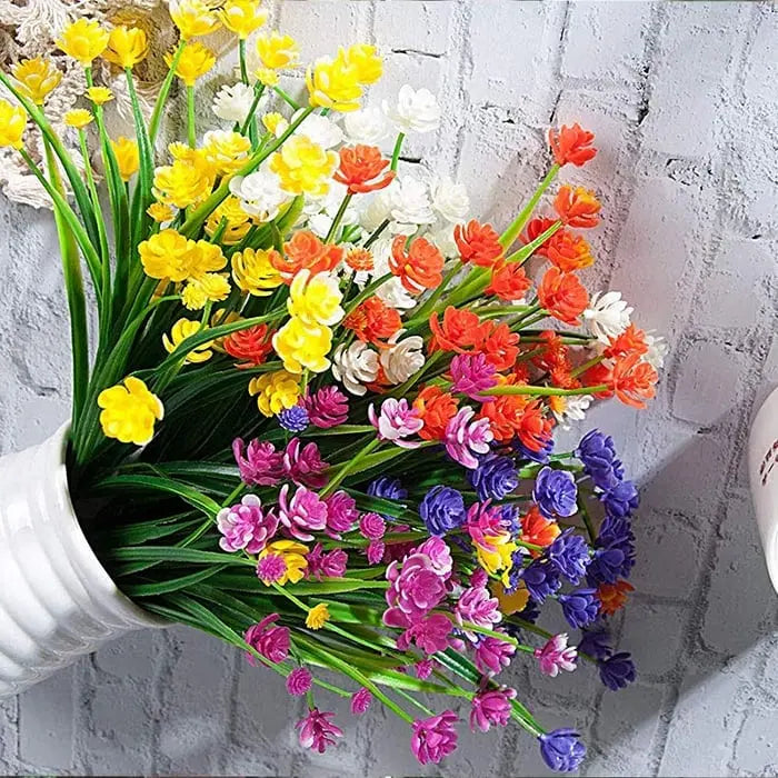 Avtoit | Low-maintenance artificial outdoor flowers – Realistic and UV-resistant (7-pack)