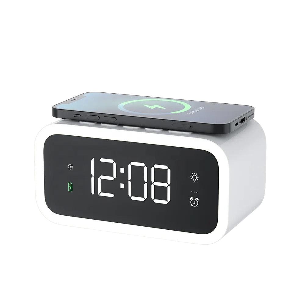 Avtoit | MultiTime 2-in-1 Digital Alarm Clock with Wireless Qi Charging – LED Display & Snooze Function