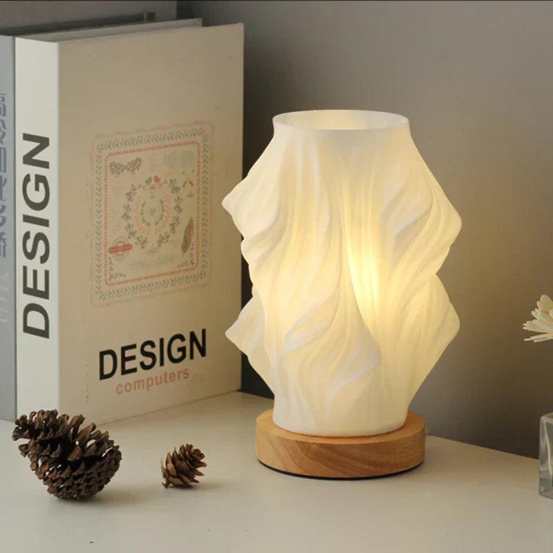 Avtoit | LunaSwirl | Luxury Modern Swirl LED Table Lamp – Elegant Ambient Lighting