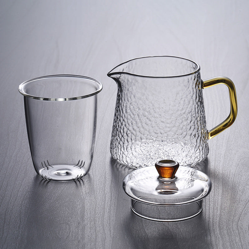 Avtoit | Pindefang Glass Teapot with Infuser | Handcrafted Heat-Resistant Teapot with Golden Handle