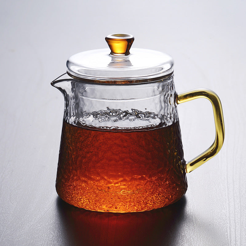 Avtoit | Pindefang Glass Teapot with Infuser | Handcrafted Heat-Resistant Teapot with Golden Handle