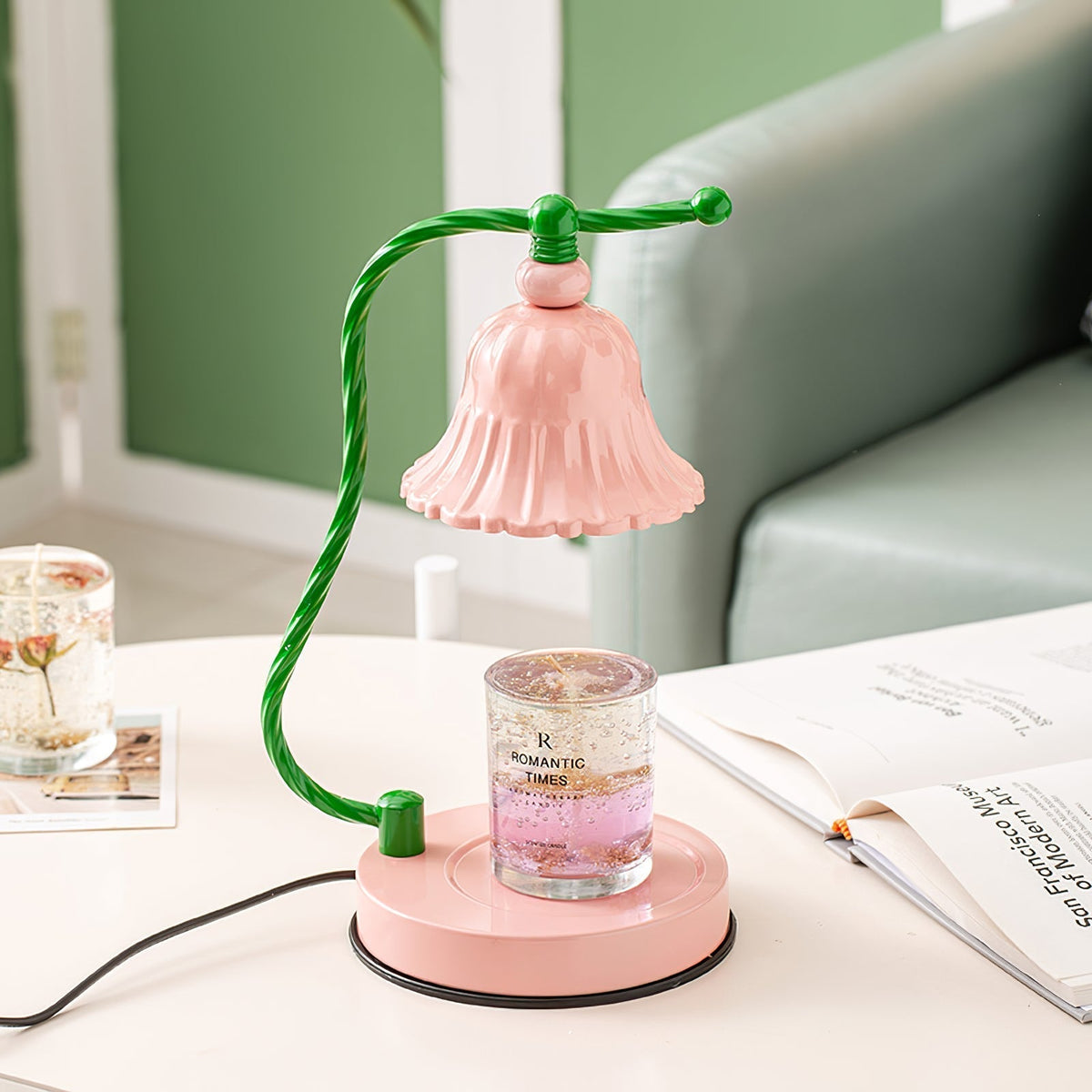 Avtoit | BloomAura – Charming Pink Glass Table Lamp
