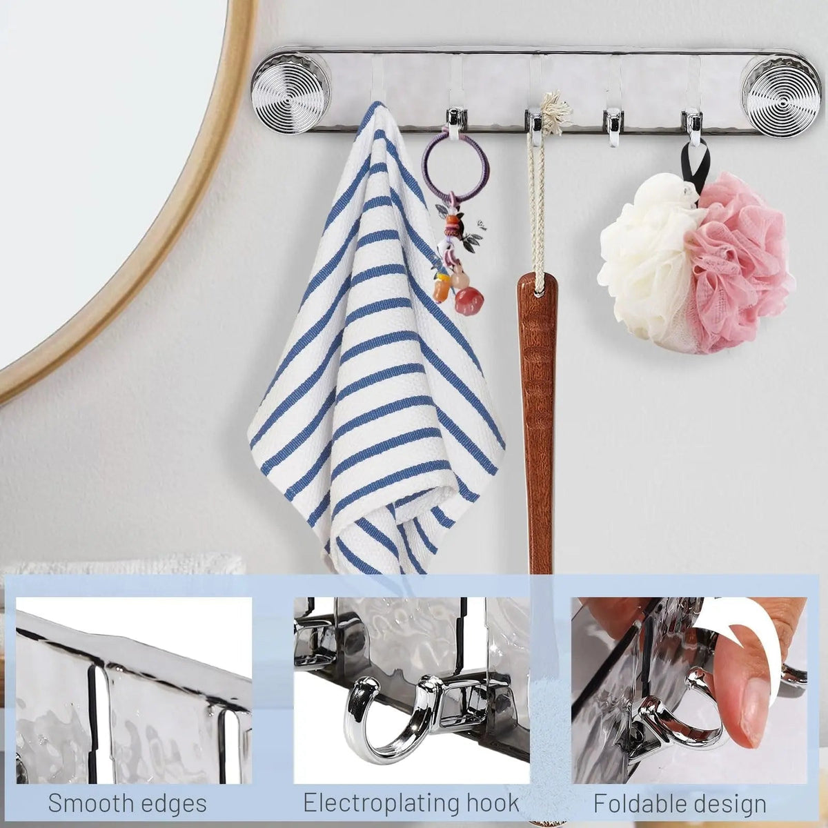 Avtoit | Space-saving suction cup hooks with adjustable folding design