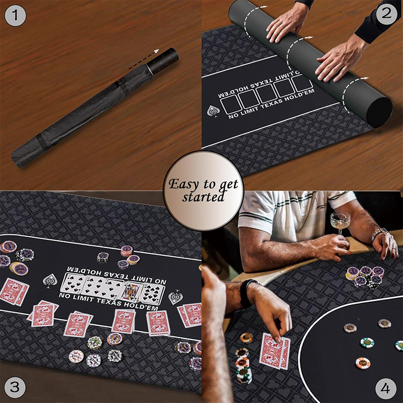 Avtoit | Poker Table Top, 70" x 35" Texas Hold'em Poker Mat with Portable Carrying Bag, 10 Player Fit for Party Game & Casino