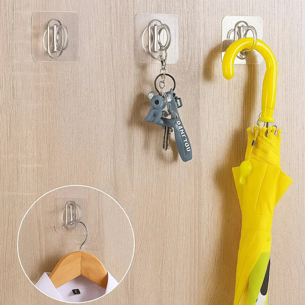 Self-Adhesive Wall Hooks, Water-Resistant, 30-Piece Set