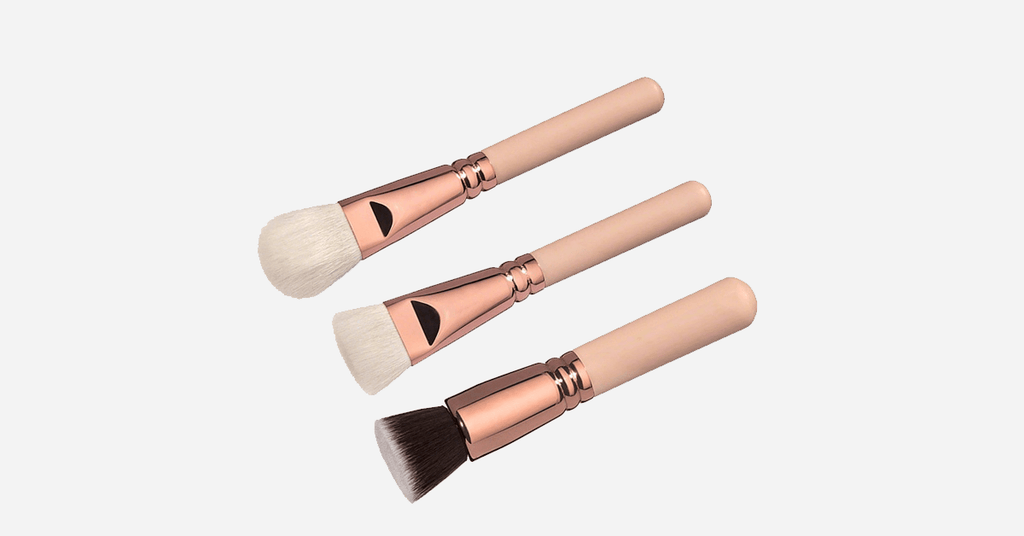 Avtoit | Princess Makeup Brush Set with 8 Pieces in Rose Gold and Beige Handles - Makes you look and feel like a princess!