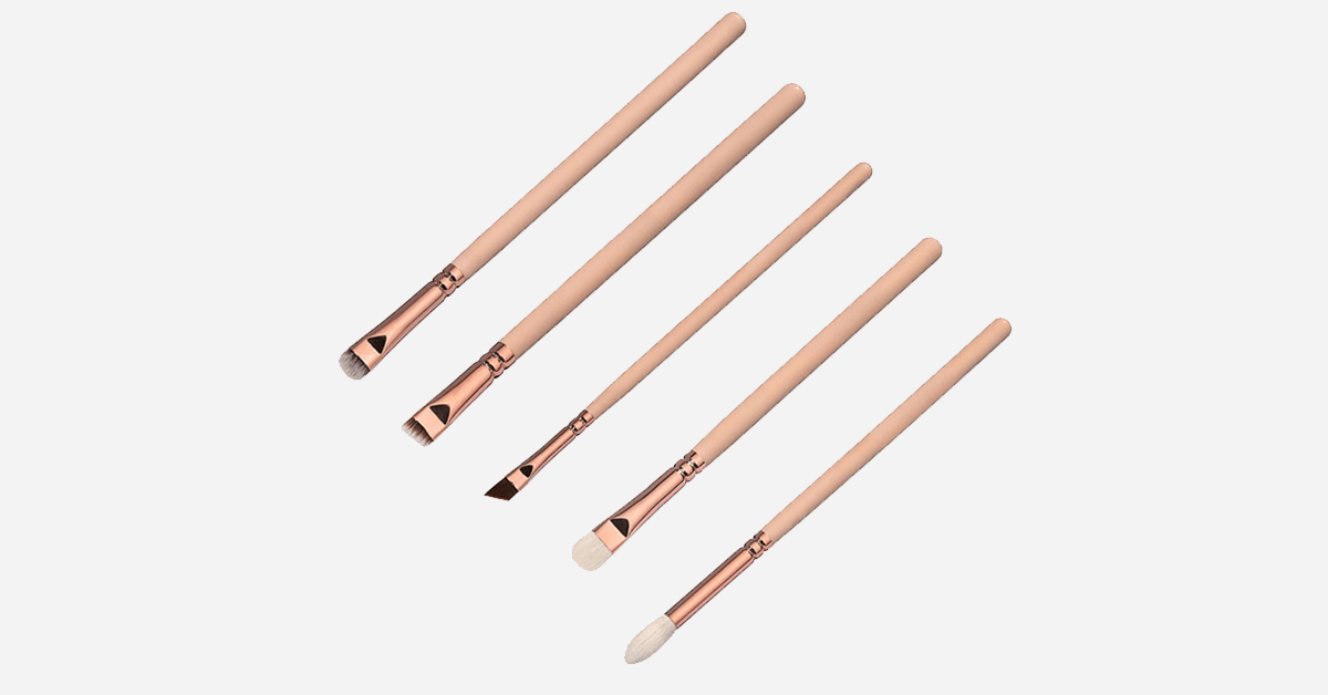 Avtoit | Princess Makeup Brush Set with 8 Pieces in Rose Gold and Beige Handles - Makes you look and feel like a princess!