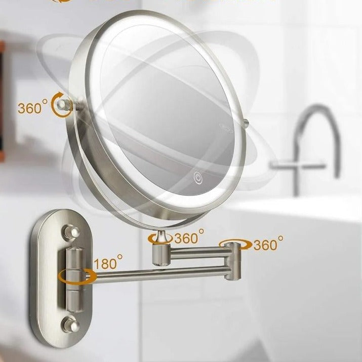 Avtoit | Magnified Rechargeable LED Makeup Mirror | Adjustable Brightness, up to 10x Magnification & Portable for Flawless Makeup Application