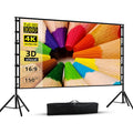 Avtoit | 150 inch Projector Screens with Stand 16:9 4K 1080 HD Outdoor Movie Screen with Carry Bag Wrinkle-Free Design