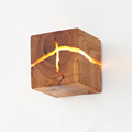 Avtoit | QuadCrackle Wooden Wall Light – Handcrafted LED Wall Lamp with Artistic Crackle Design