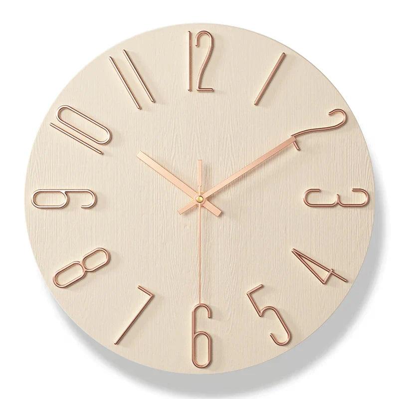 Avtoit | Frameless Wall Clock Made of Wood – Nordic Minimalist Silent Clock for Modern Home Decor