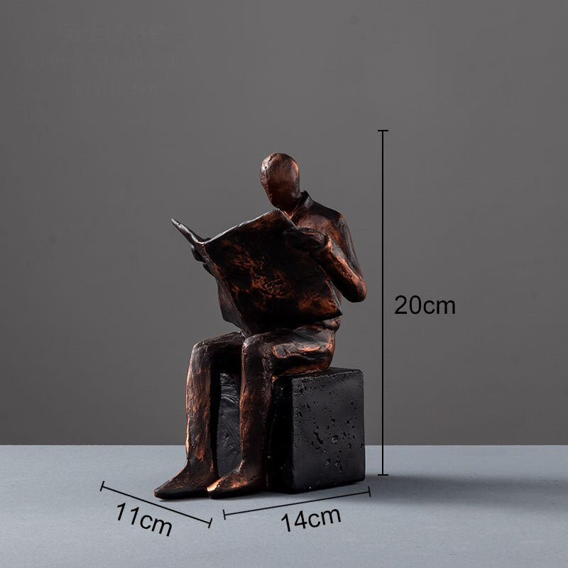 Avtoit | Reader Sculpture Book Stand Book Support Abstract Character Resin Statue Desk Decoration Figurines Statuette Nordic Home Décor