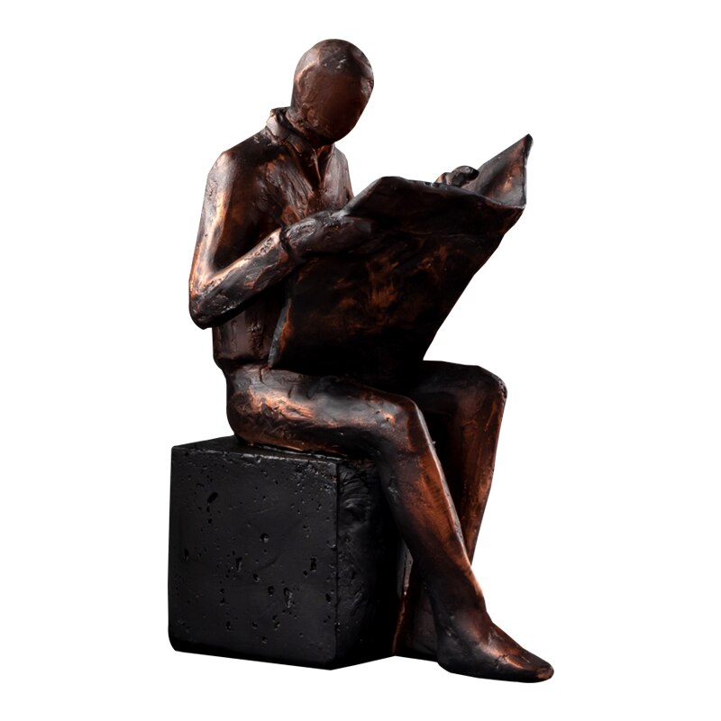 Avtoit | Reader Sculpture Book Stand Book Support Abstract Character Resin Statue Desk Decoration Figurines Statuette Nordic Home Décor