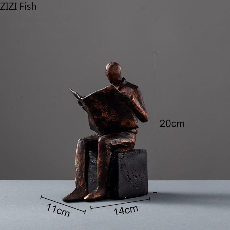 Avtoit | Reader Sculpture Book Stand Book Support Abstract Character Resin Statue Desk Decoration Figurines Statuette Nordic Home Décor