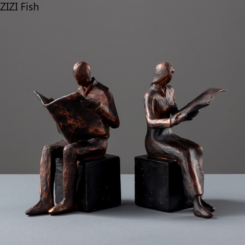 Avtoit | Reader Sculpture Book Stand Book Support Abstract Character Resin Statue Desk Decoration Figurines Statuette Nordic Home Décor