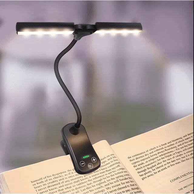 Avtoit | Rechargeable book light for reading in bed, 3 colors & 5 brightness levels dimmable reading lamp with, 180° adjustable mini book light to clip on, lightweight, eye-friendly, black
