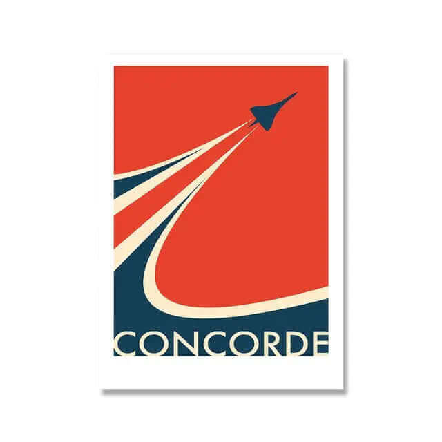 Avtoit | Retro Concorde Airplane Poster on Canvas
