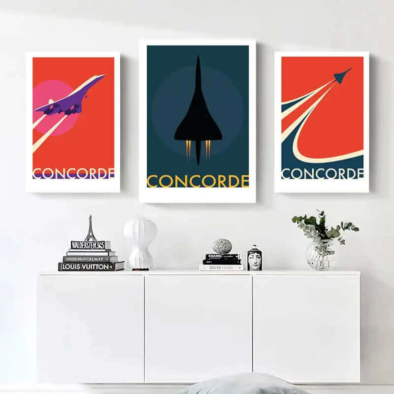 Avtoit | Retro Concorde Airplane Poster on Canvas