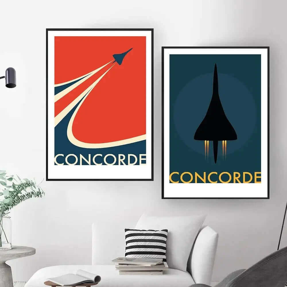 Avtoit | Retro Concorde Airplane Poster on Canvas