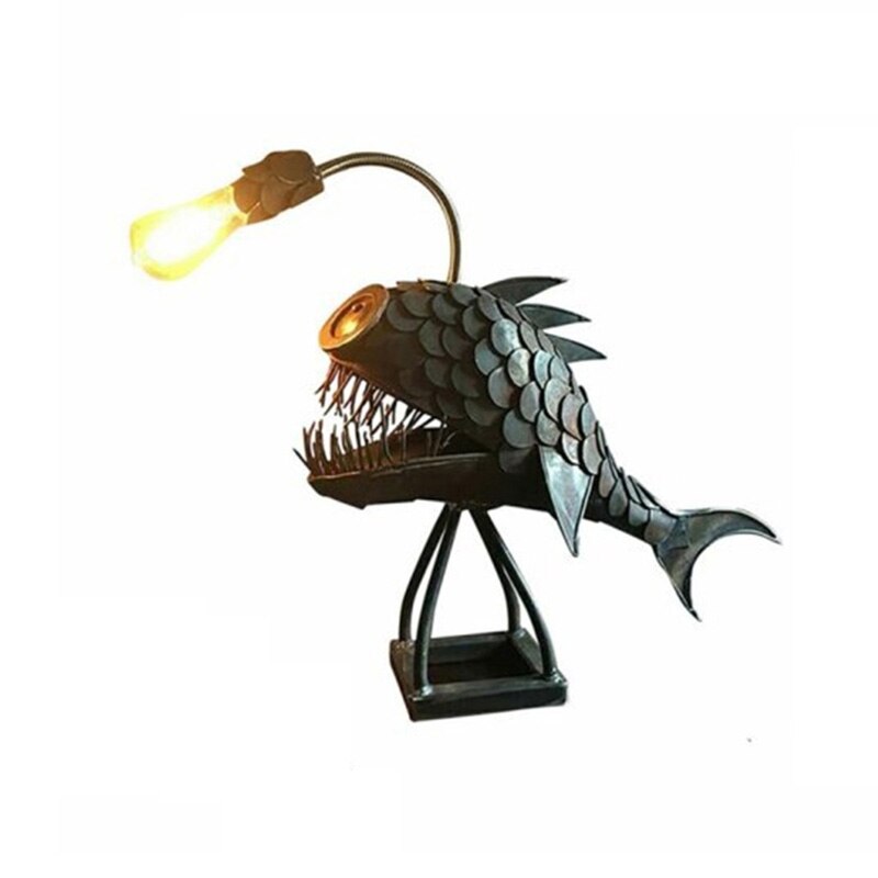 Avtoit | Retro Table Lamp Anglerfish Light with Flexible Lamp Head Artistic Table Lamps for Home Bar Café Home Art Decorative Ornaments