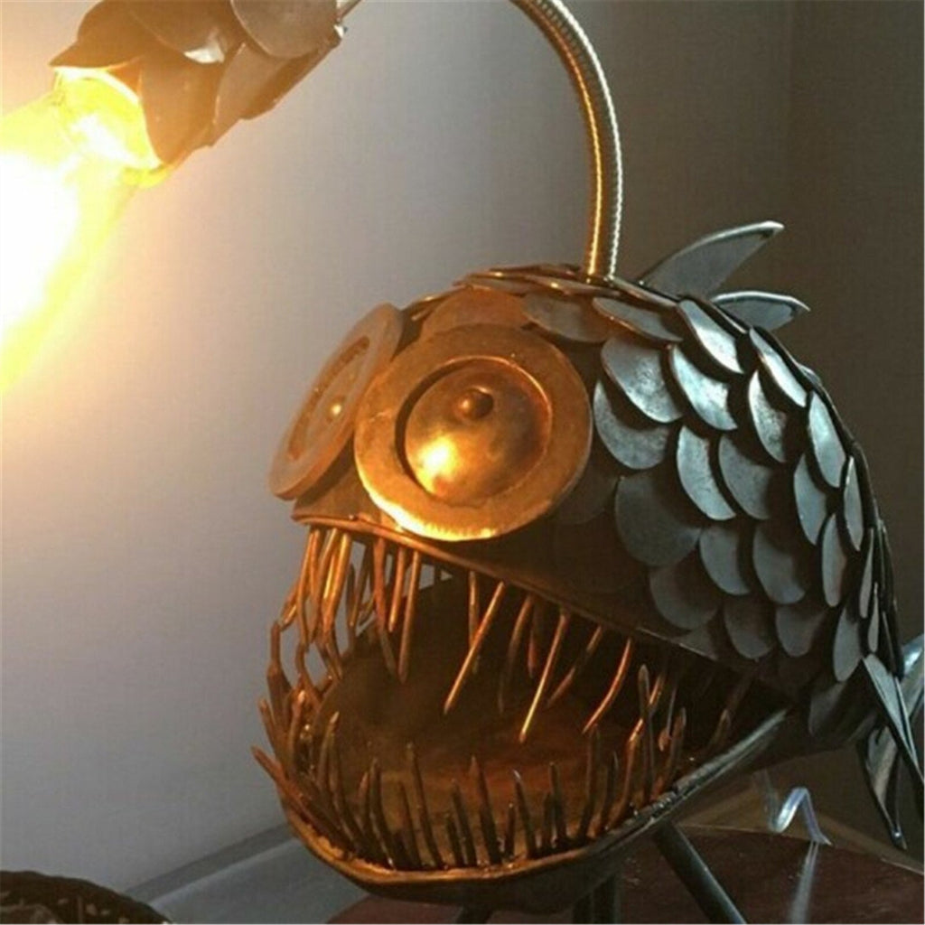 Avtoit | Retro Table Lamp Anglerfish Light with Flexible Lamp Head Artistic Table Lamps for Home Bar Café Home Art Decorative Ornaments