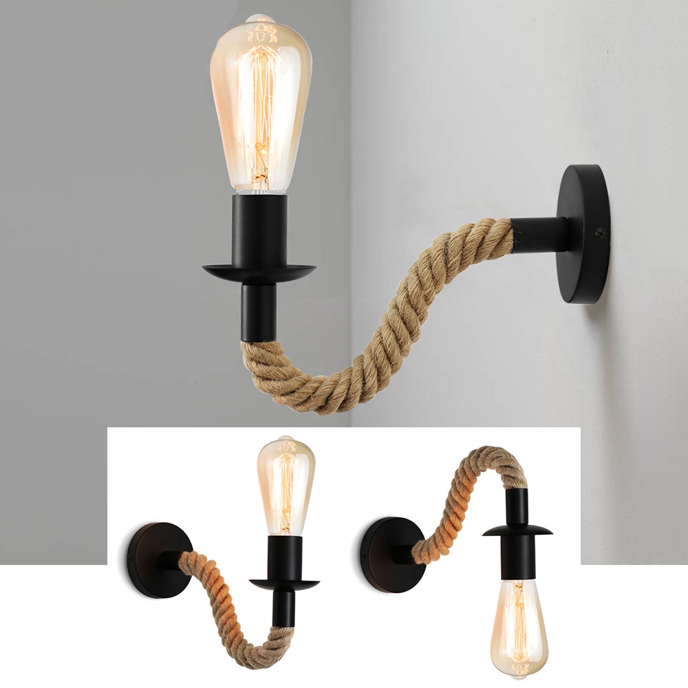 Avtoit | Retro Hemp Rope Industrial Loft Wall Lamp