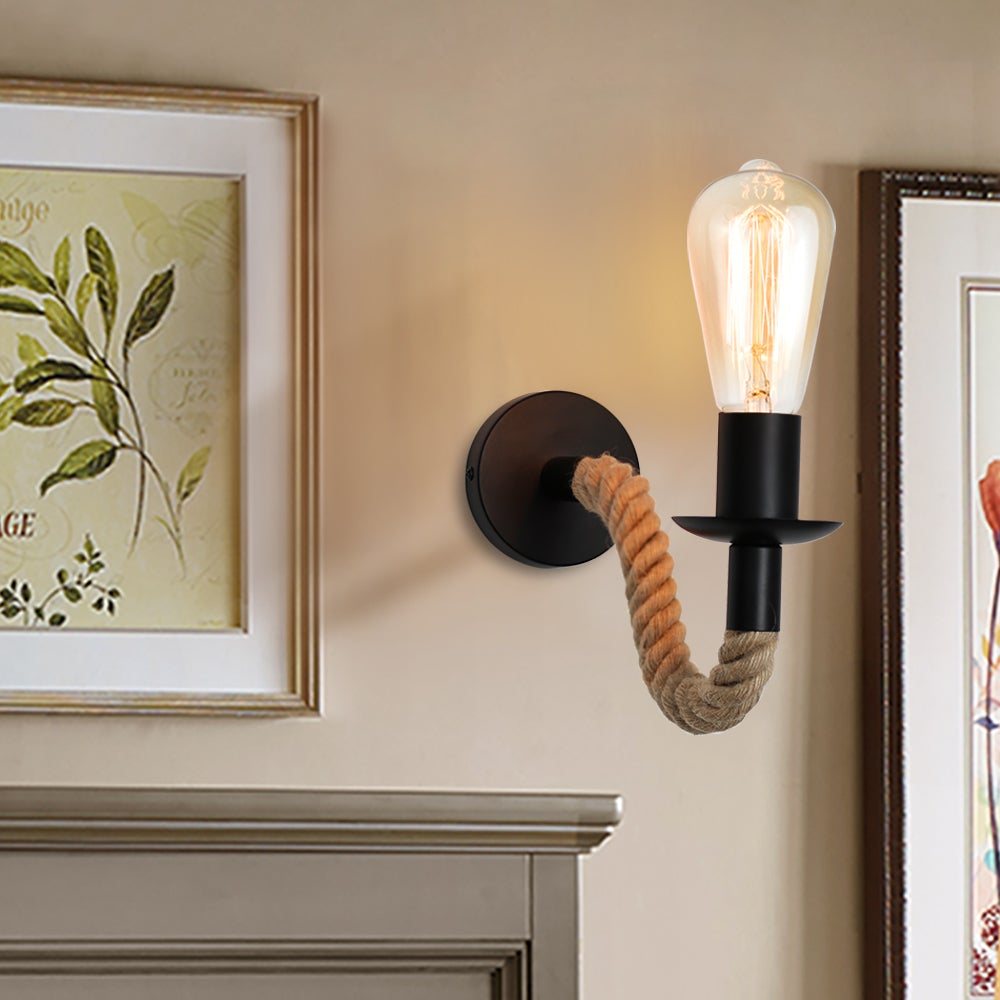 Avtoit | Retro Hemp Rope Industrial Loft Wall Lamp
