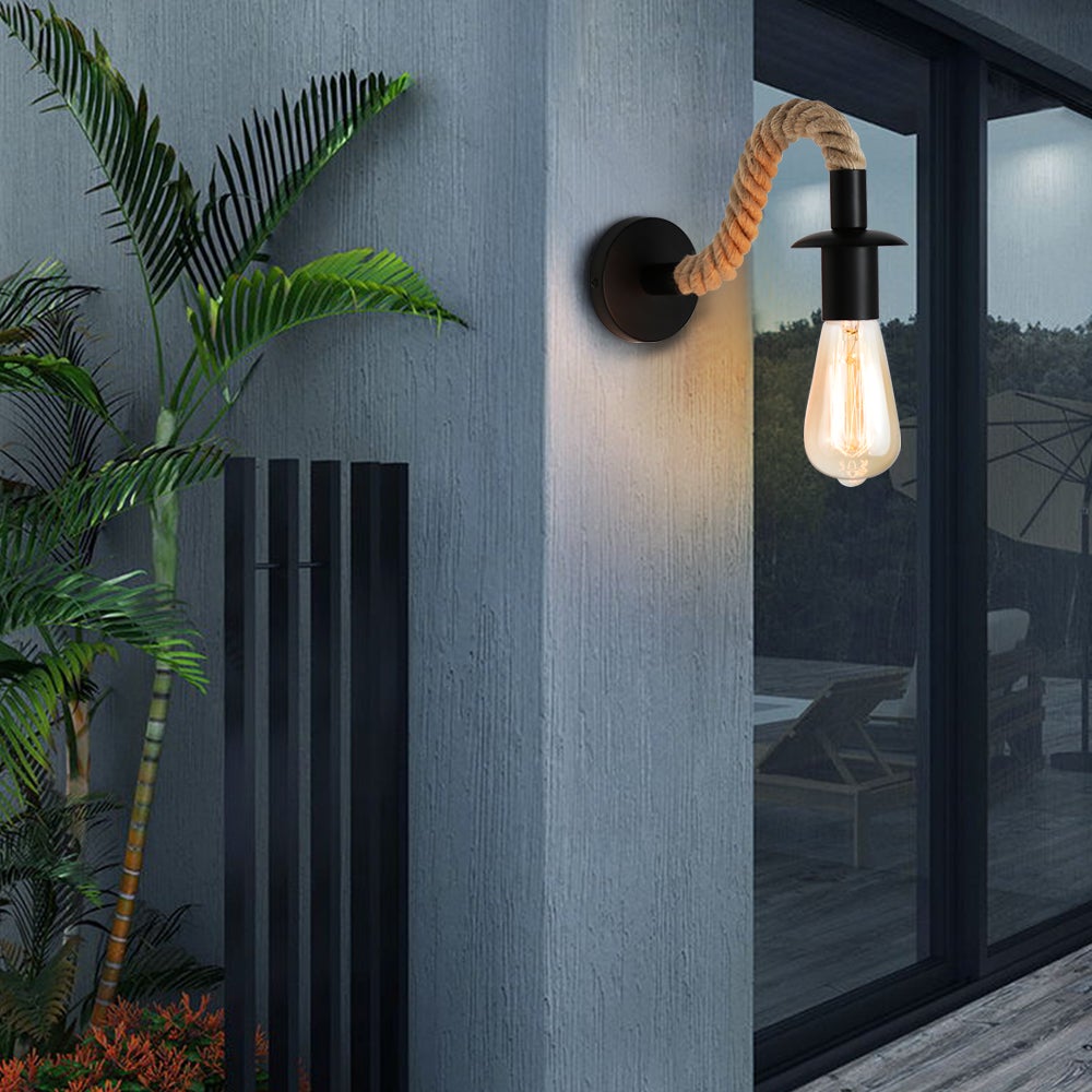Avtoit | Retro Hemp Rope Industrial Loft Wall Lamp