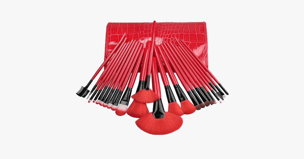 Avtoit | 24-piece royal red makeup brush set