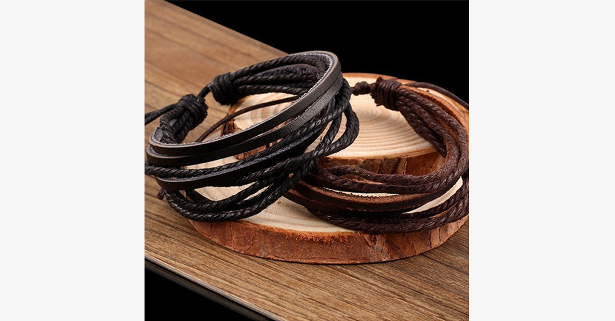 Avtoit | Rustic Leather Wrap Bracelet