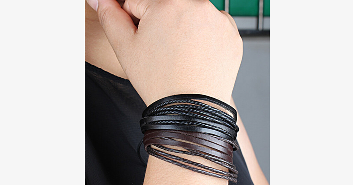 Avtoit | Rustic Leather Wrap Bracelet