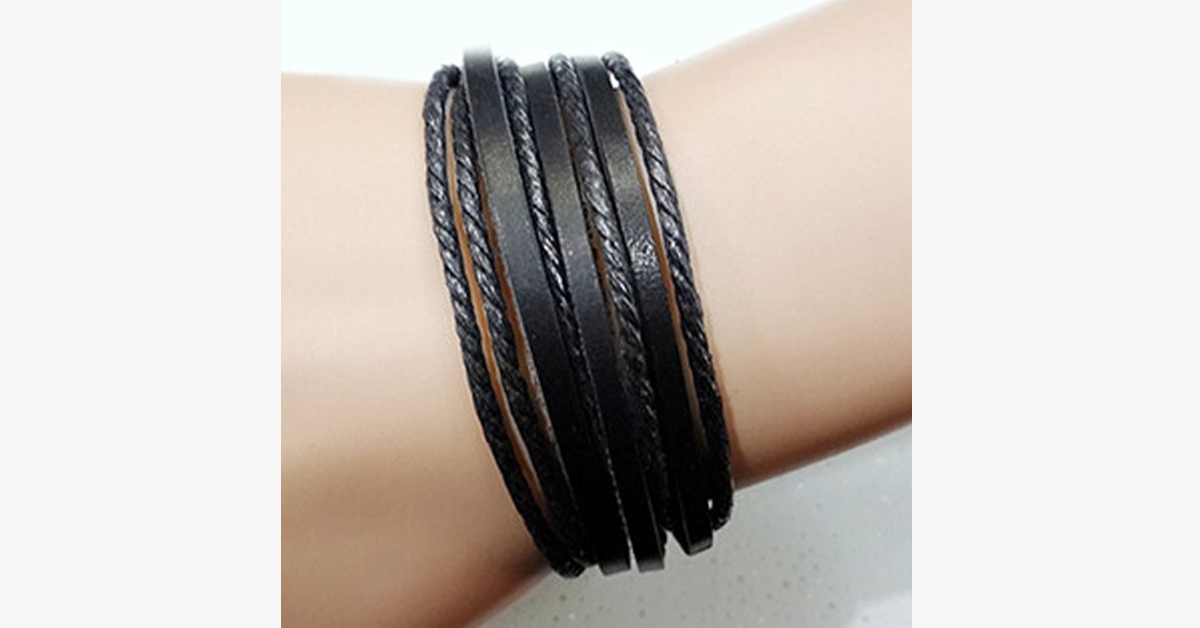 Avtoit | Rustic Leather Wrap Bracelet