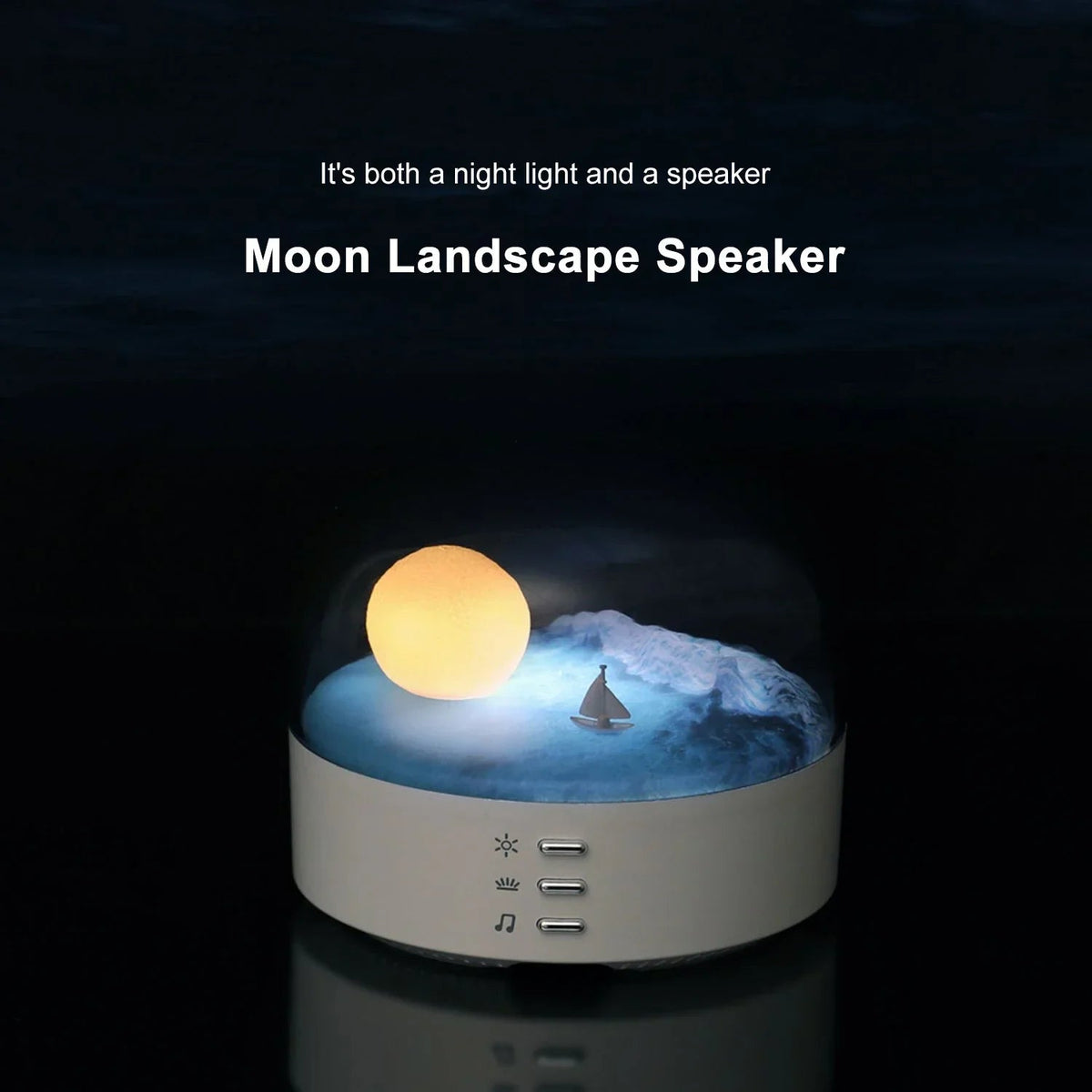 Avtoit | 3D Mysterious Moon LED Night Light Speaker