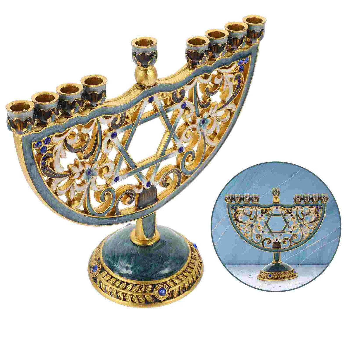 Avtoit | Auriona Menorah Candle Holder | Chanukah Candelabrum & Table Decoration | Wedding & Holiday Decoration | Luxurious Elegance